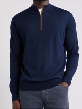 Peter Millar Merino Wool Quarter Zip Sweater, size Medium